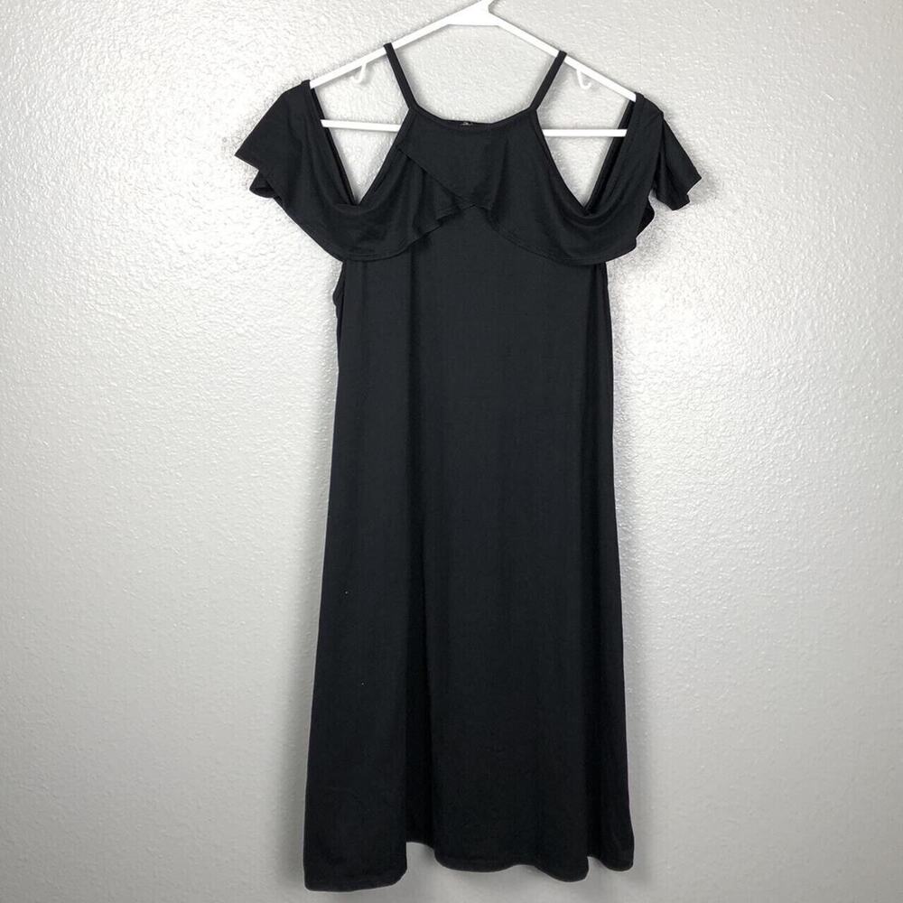 Pinkblush Off Shoulder Maternity Dress Size Small Black Stretchy Ruffle Comfort